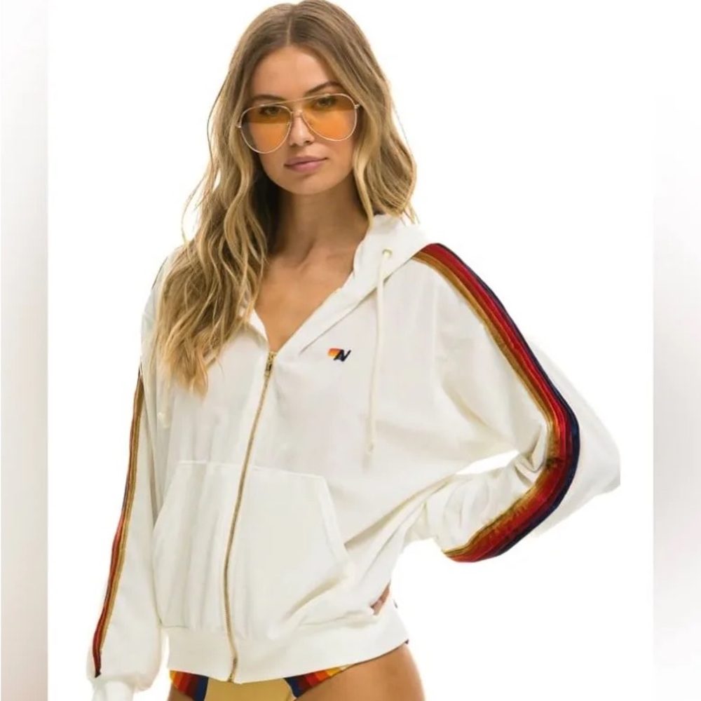 Aviator Nation Velvet  Zip Up hoodie